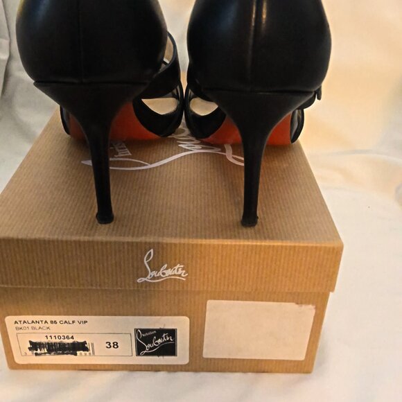Christian Louboutin, Black Calfskin Leather, Size 38, Red Bottom - Picture 3 of 10